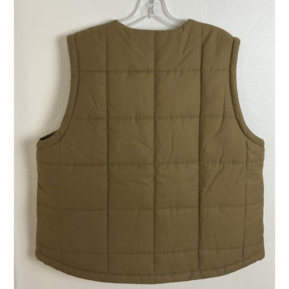 Nike Jordan Women's Quilted Vest Brown Kelp FB5192-395 Loose Fit Size Large NWT - Picture 12 of 12